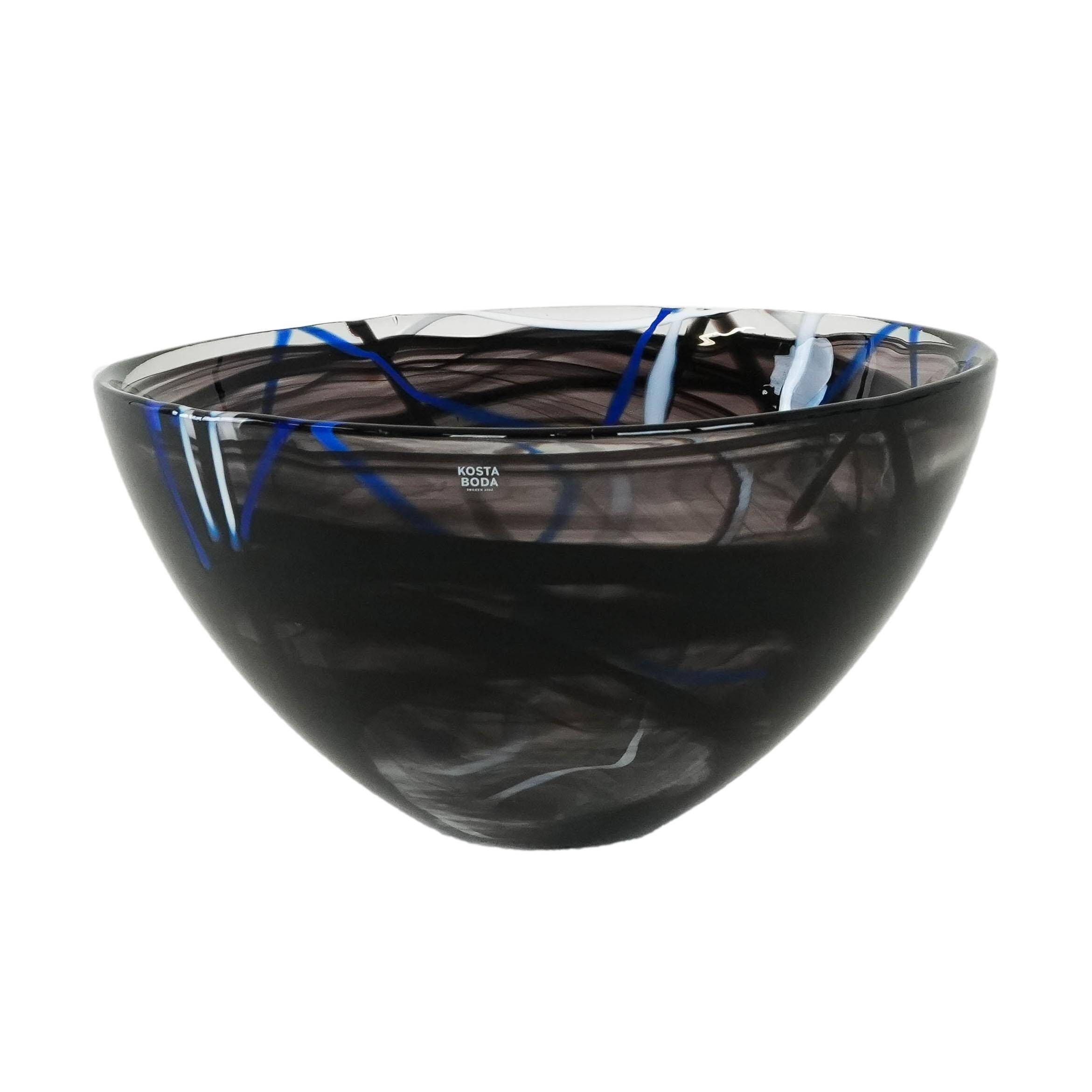 Glass bowl Contrast, Swedish design, 1980s, manufacturer: Kosta Boda, desig