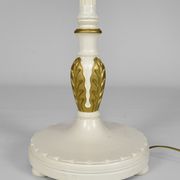 Art Deco floor lamp in white and gilded painted wood, 1925