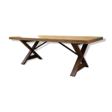 Table deux pieds pliants