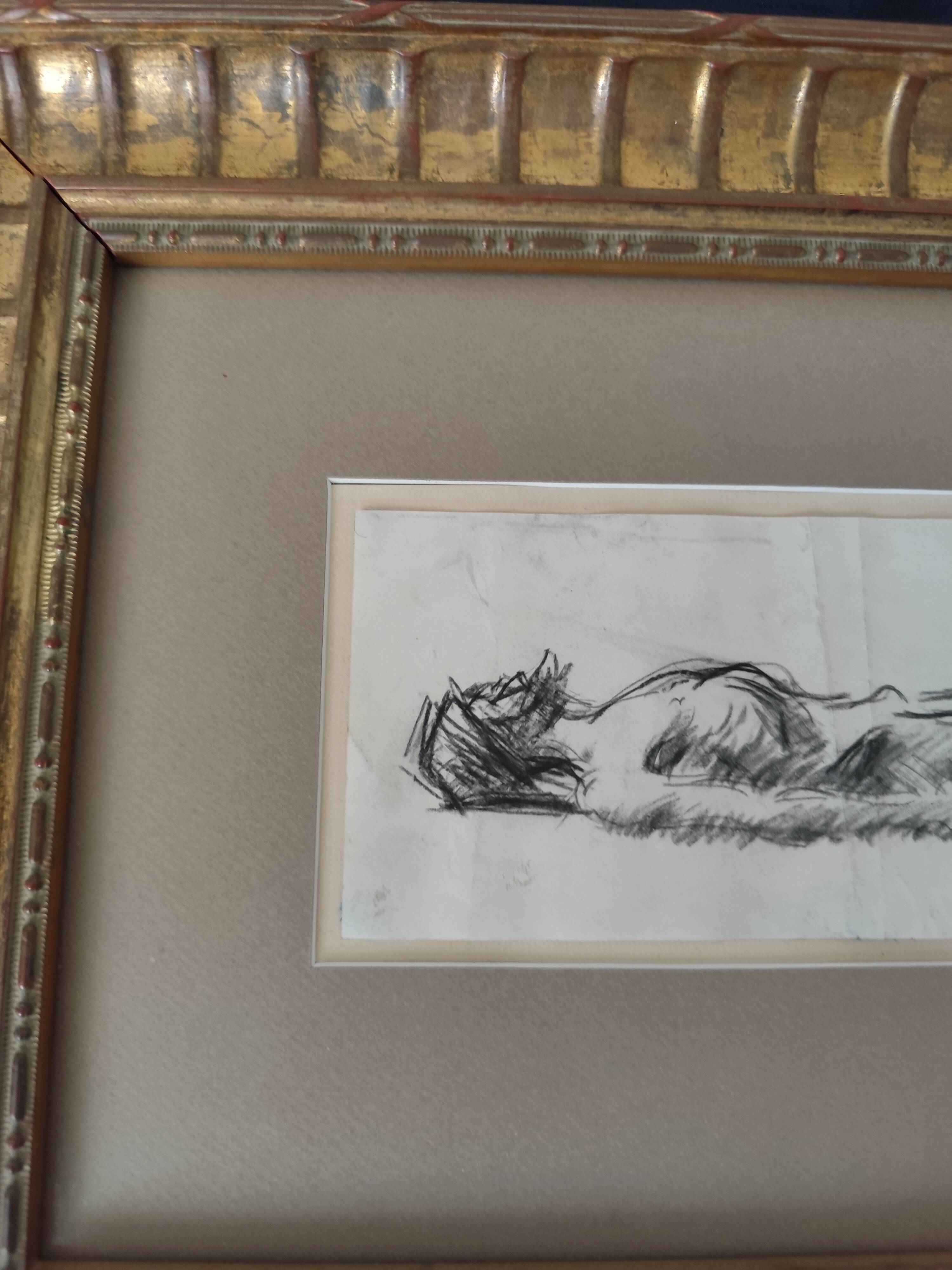 Original drawing Christ on the shroud by Jean Jacques Henner