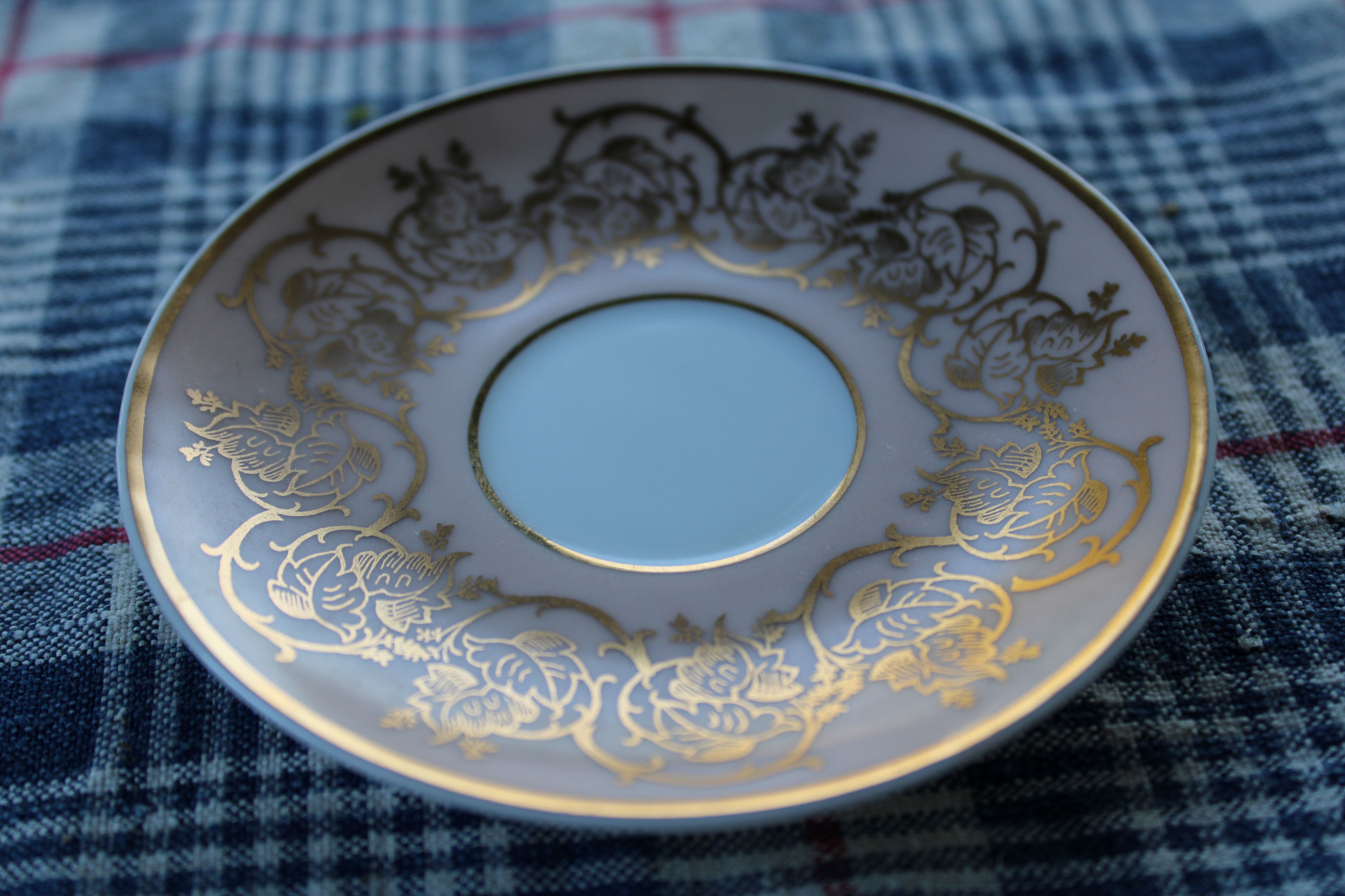 Coffee cup and saucer porcelain Raynaud