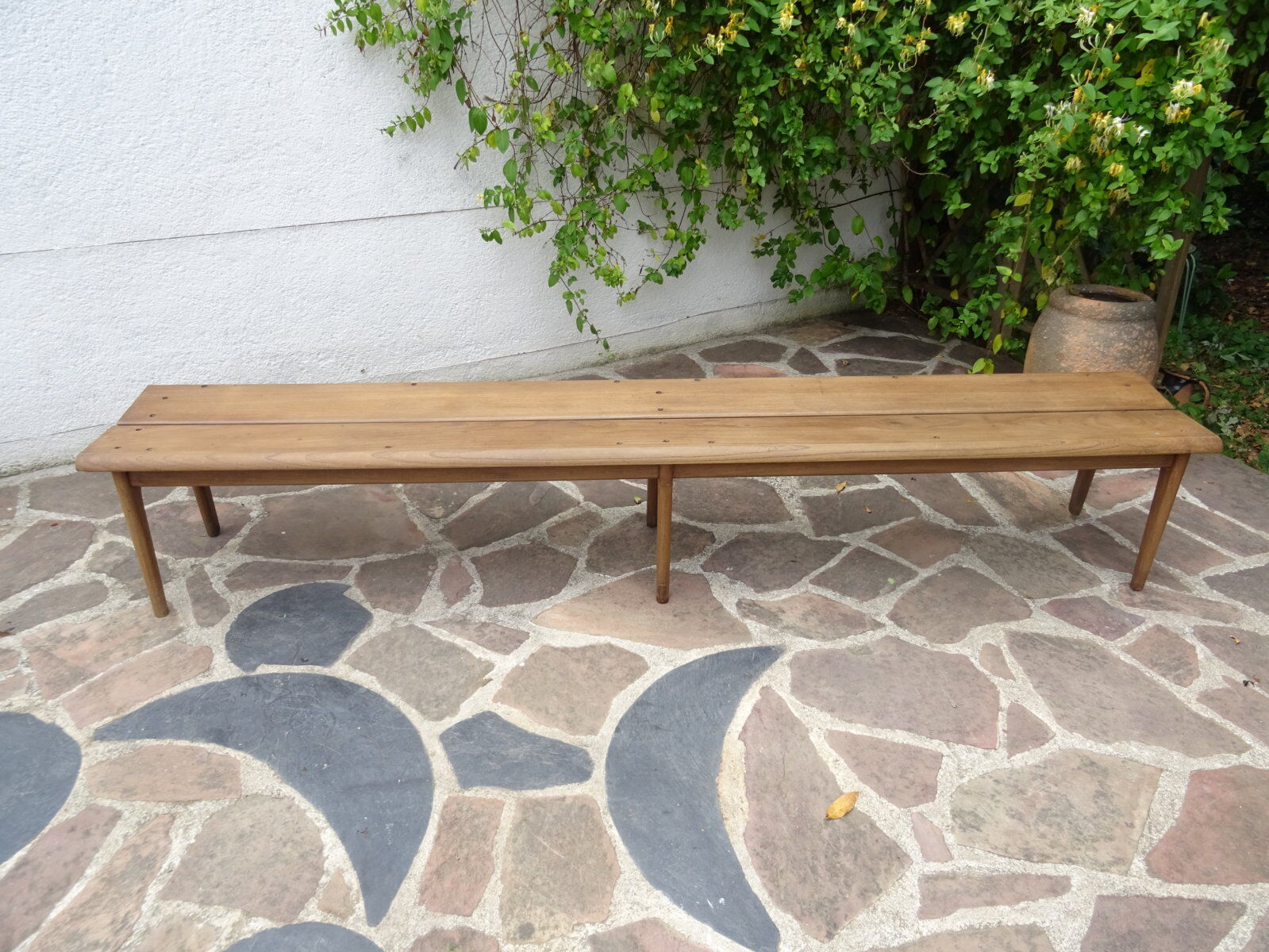 Oak cloakroom bench 247 cm