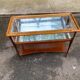 Vintage Scandinavian console in solid wood with glass, 103cm.