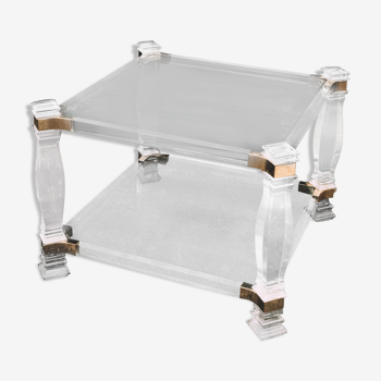 Table basse en lucite et verre