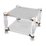 Lucite and glass coffee table