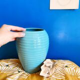 Rounded vase with relief, 80's art deco style