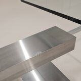 A '90s Coffetable - Glass and Stainless Steal