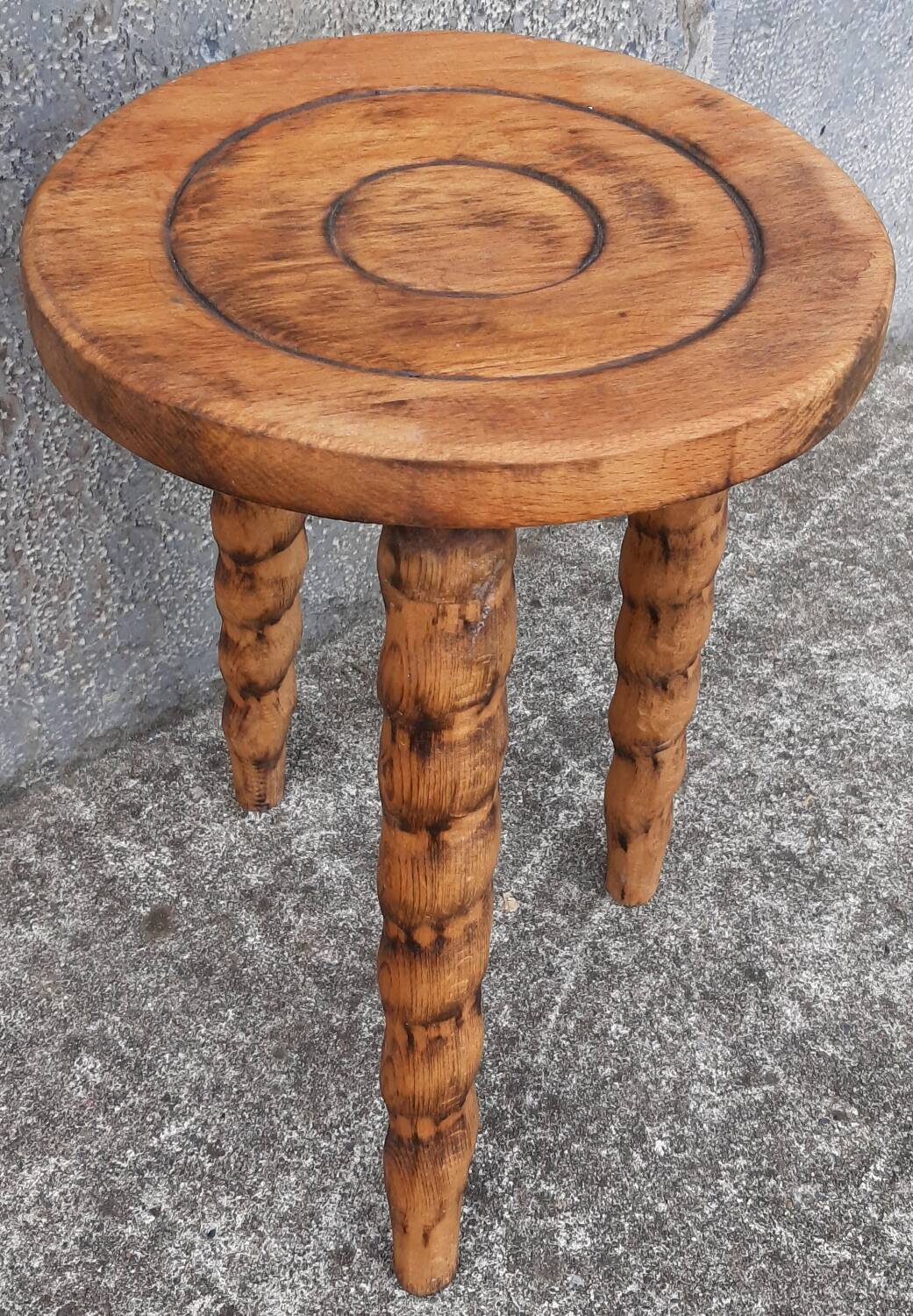 Folk art tripod stool