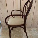 Set of 4 curved wooden armchairs