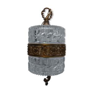 Suspension vintage cristal bronze