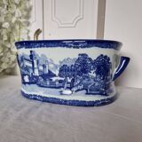 Large 20th century English glazed and enamelled earthenware planter
