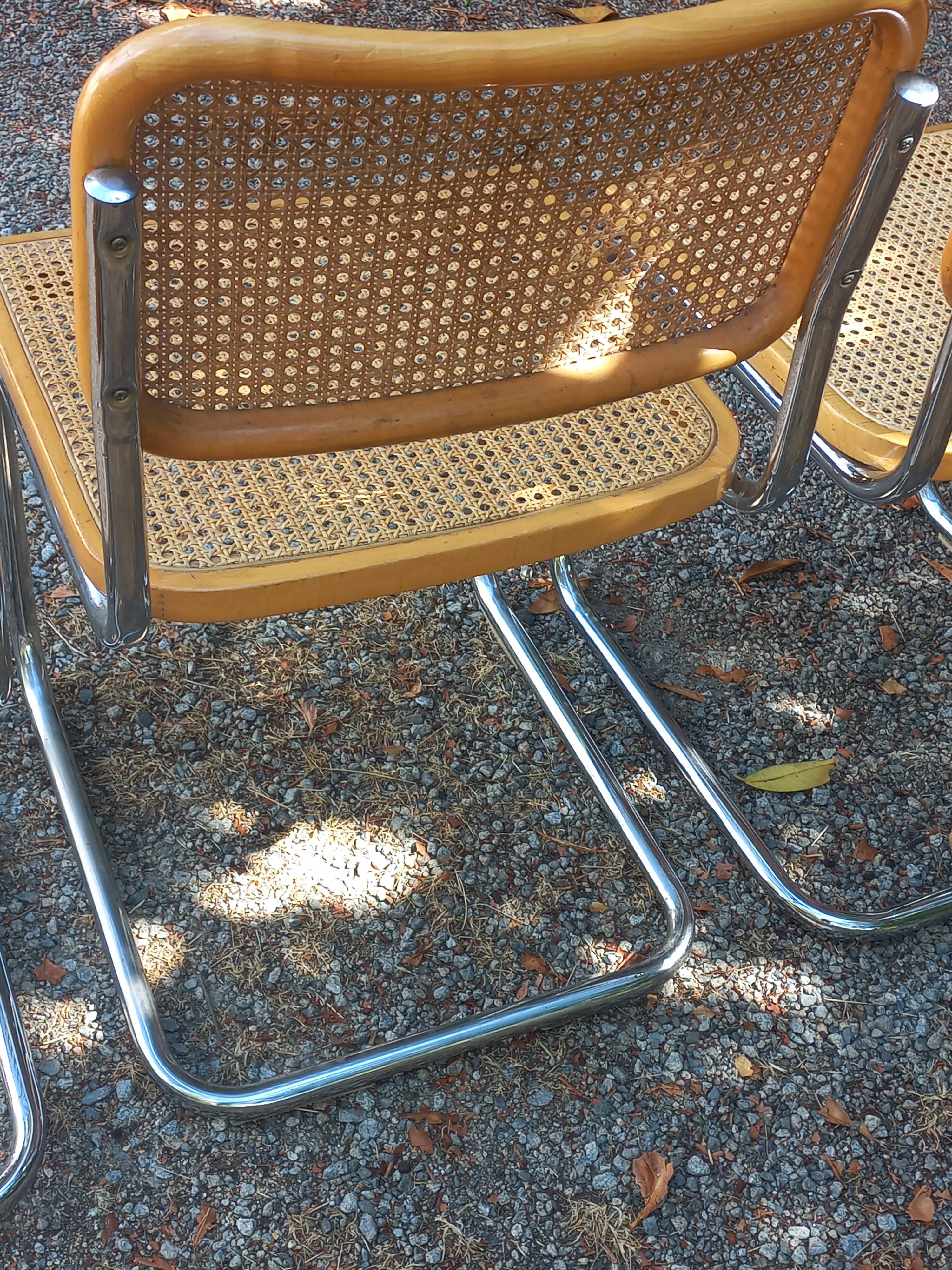 Set of 3 Cesca B32 chairs by Marcel Breuer