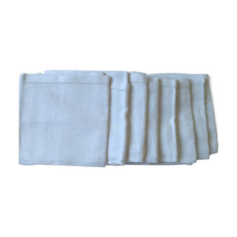 Lot de 8 serviettes de table vintage