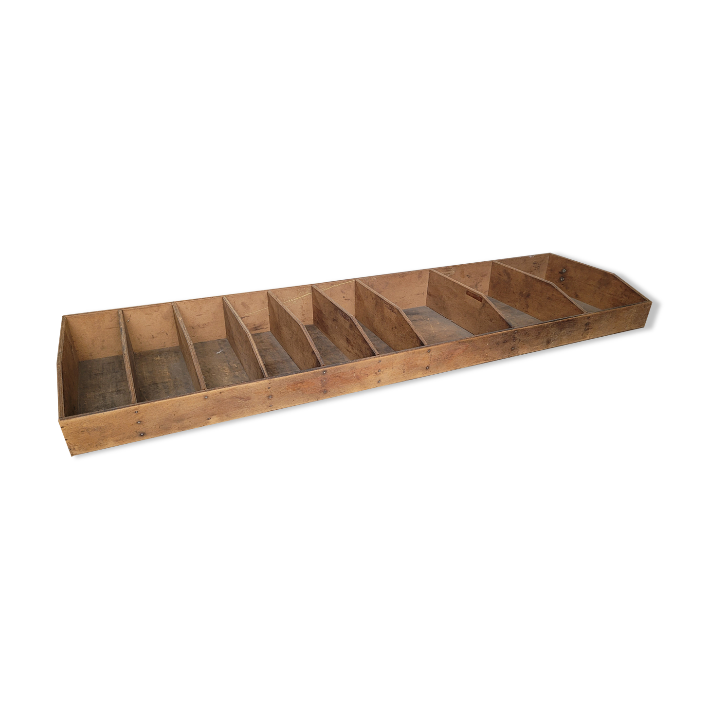 Industrial shelf with wooden lockers