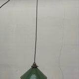 Enameled sheet metal cone pendant light