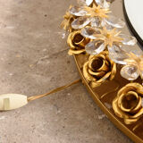 Brass illuminated mirror Made by Palwa, Germany with original label. The large individual