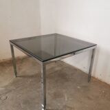Chrome and glass coffee table 1970 Neoclassical style