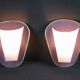 Pair of perspex brass wall sconces, france 1950's