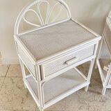 Pair of Vintage Rattan Bedside Tables