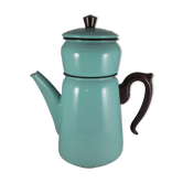 Cafetière vintage en tôle émaillée