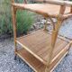wheeled wicker dessert trolley, console, vintage