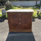 Commode Louis-Philippe  XIXᵉ, dessus marbre blanc