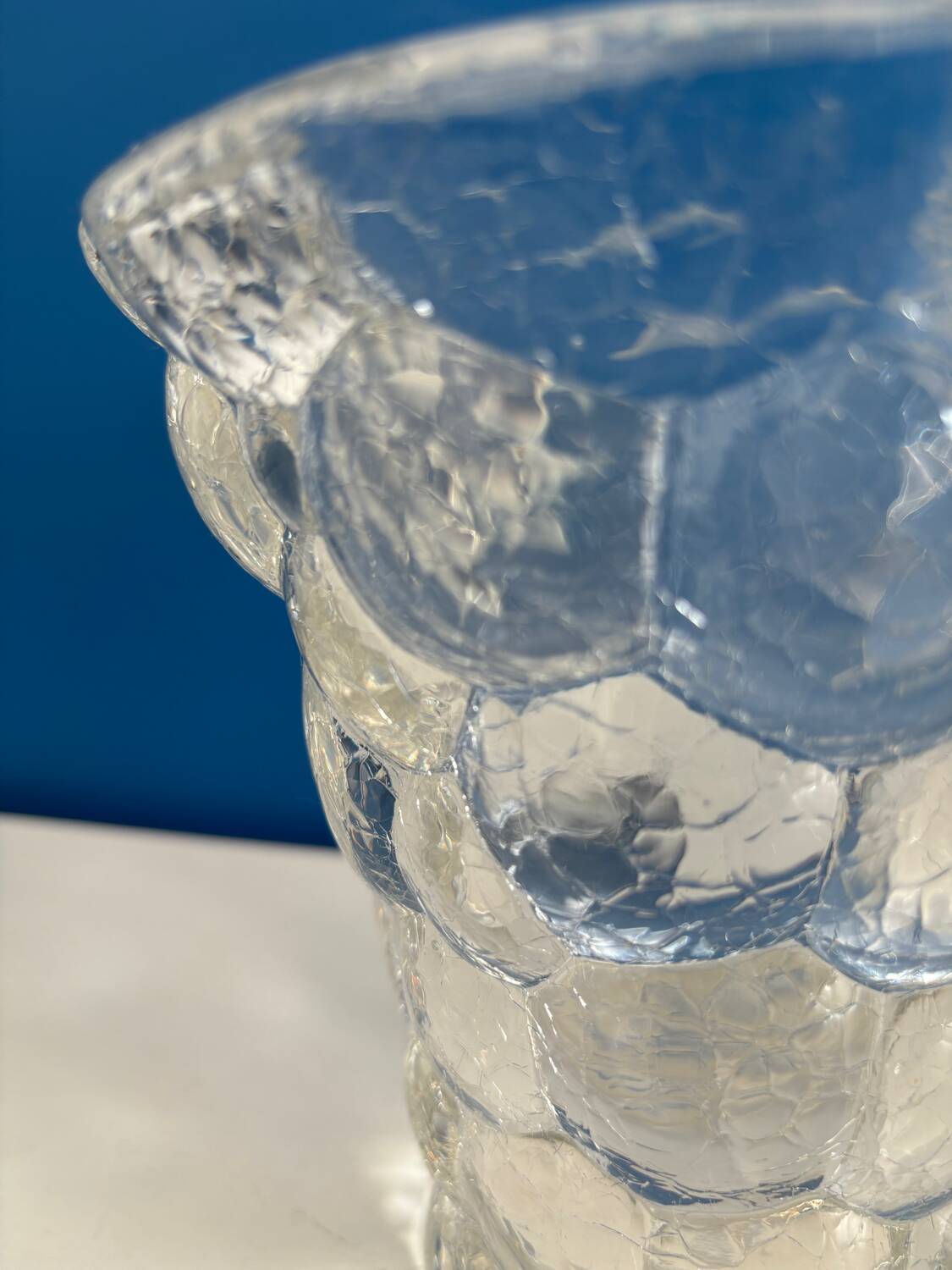 P Davesn honeycomb crystal vase, France