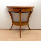 Biedermeier demi-lune console in cherry wood & birch wood, Franconia, 1830