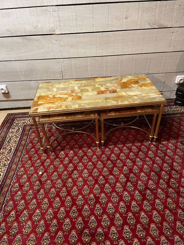 Table basse gigogne onyx design 70/80
