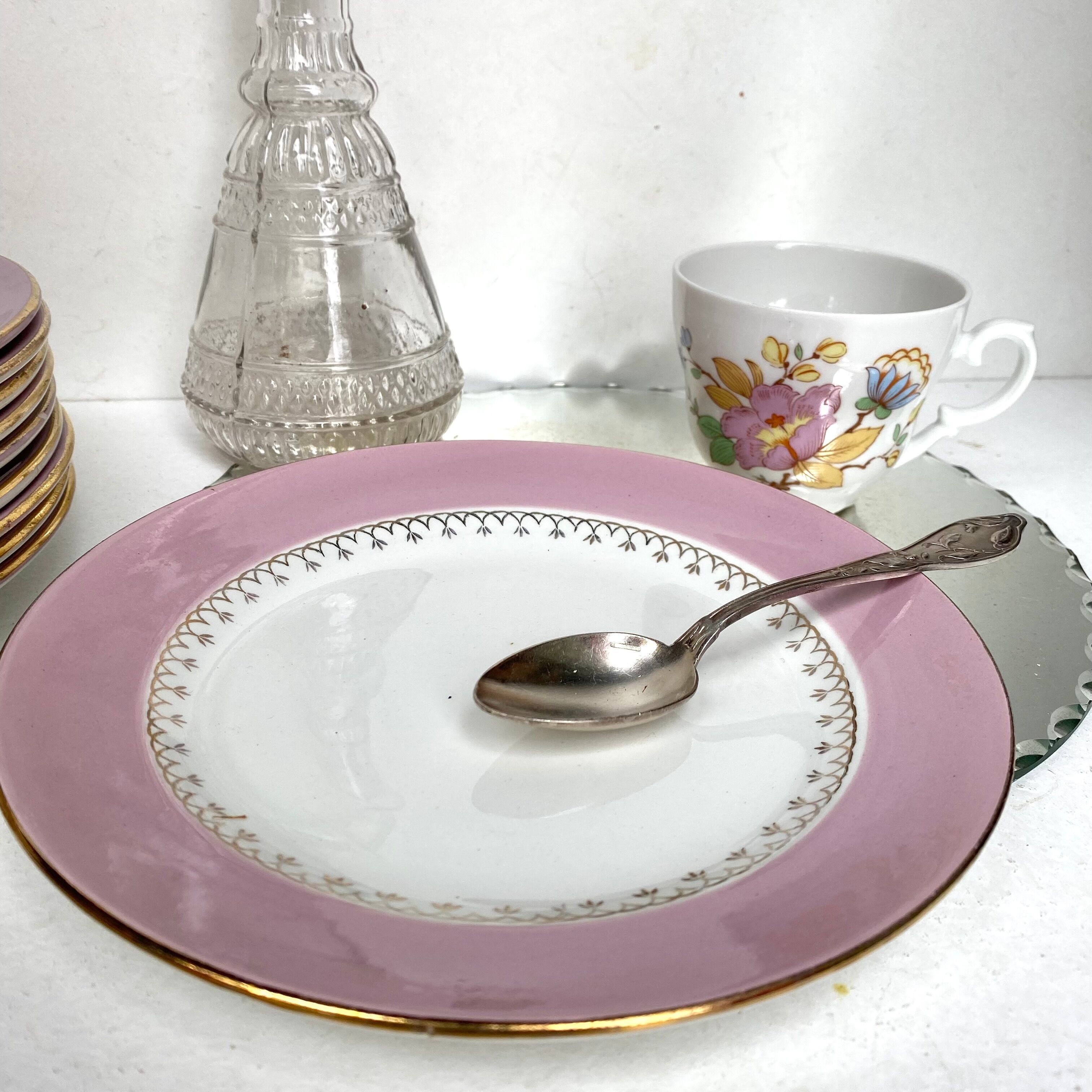 Antique porcelain dessert plates