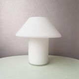 1980s white glass mushroom table lamp