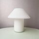 1980s white glass mushroom table lamp