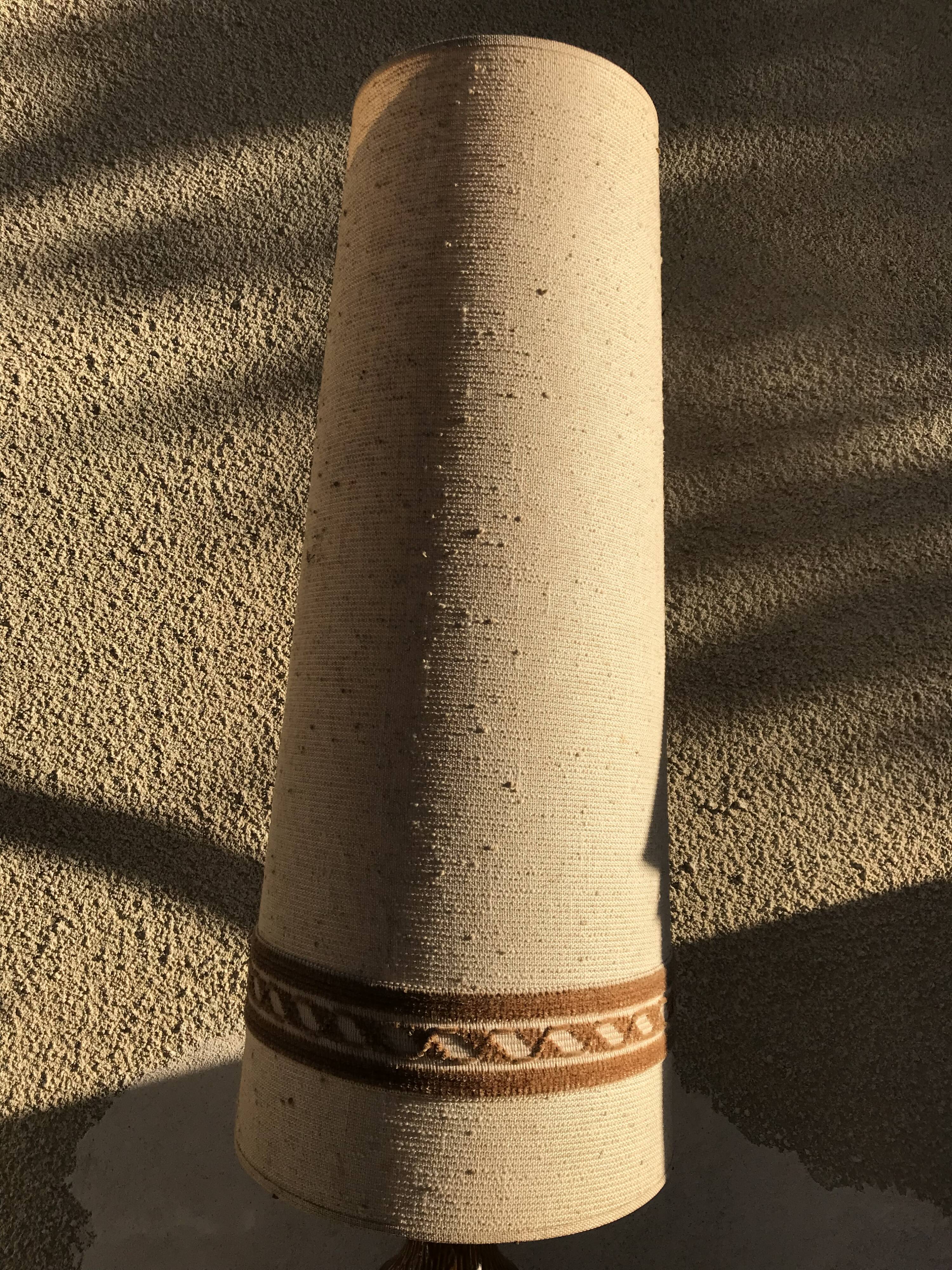 Lampe sur pied céramique marron beige germany années 70