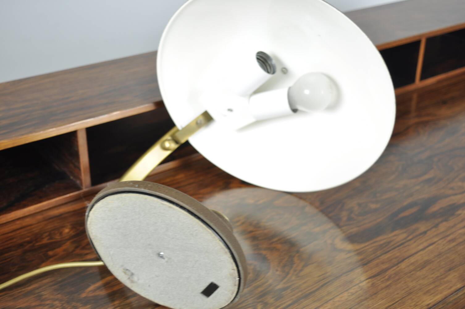Mid century art deco / bauhaus brass table lamp by egon hillebrand 60s