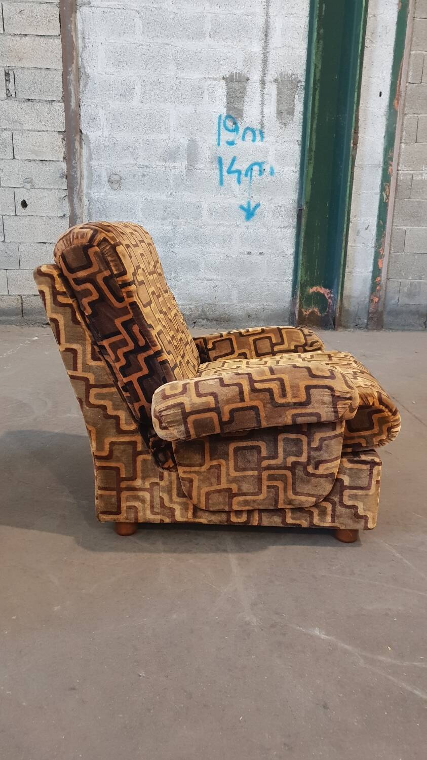 Paire de fauteuils en velours, 1970