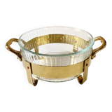 Copper and brass serving dish, M. Delalande, Villedieu, France