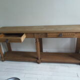Old solid oak console waxed finish