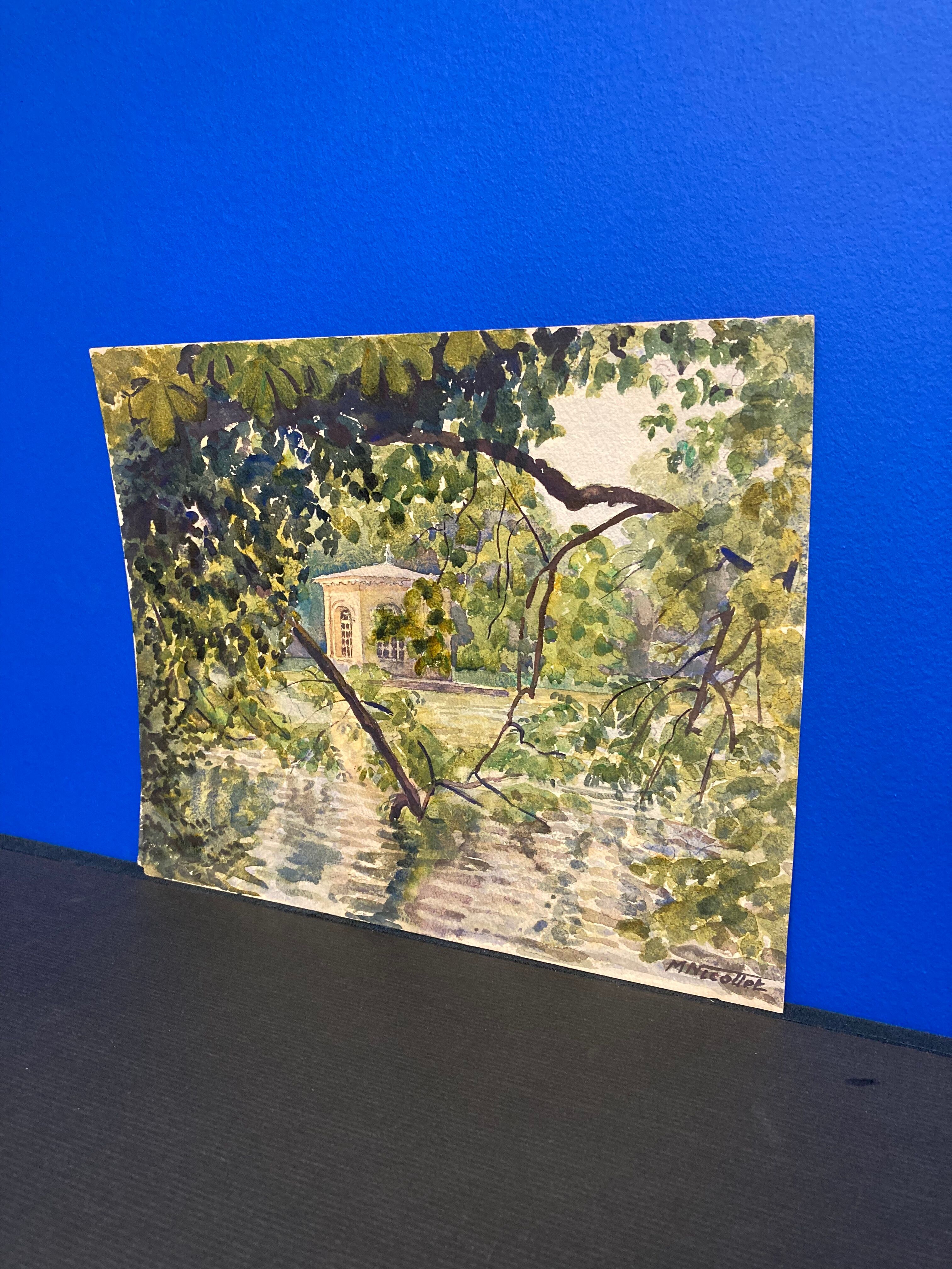 Vintage landscape watercolor