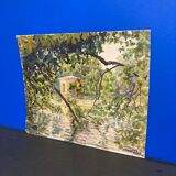 Aquarelle paysage vintage