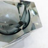 Ashtray Sommerso Murano faceted grey