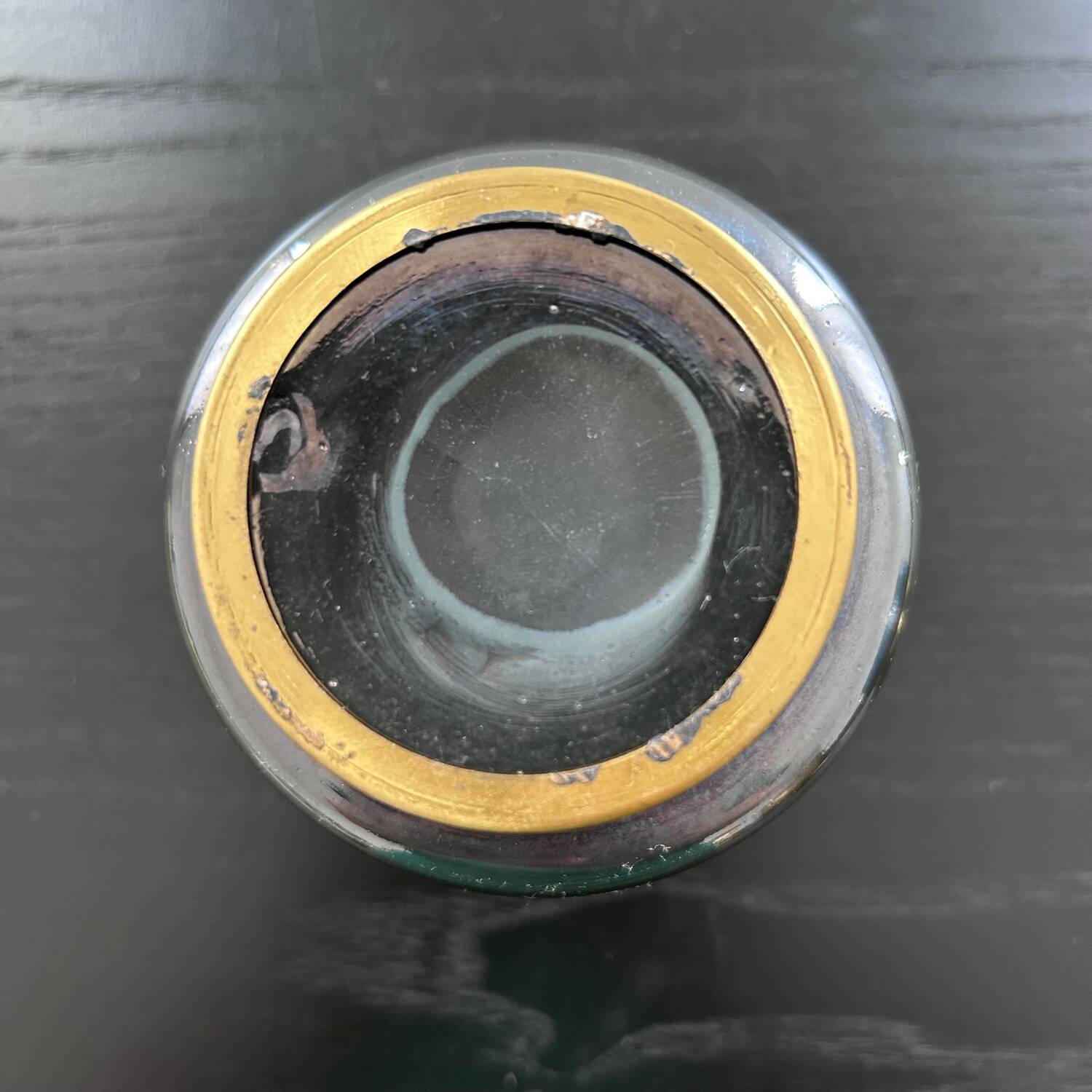 Photophore en verre et laiton