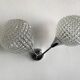 Applique murale double et globe en verre ciselé pointe de diamant, 1960