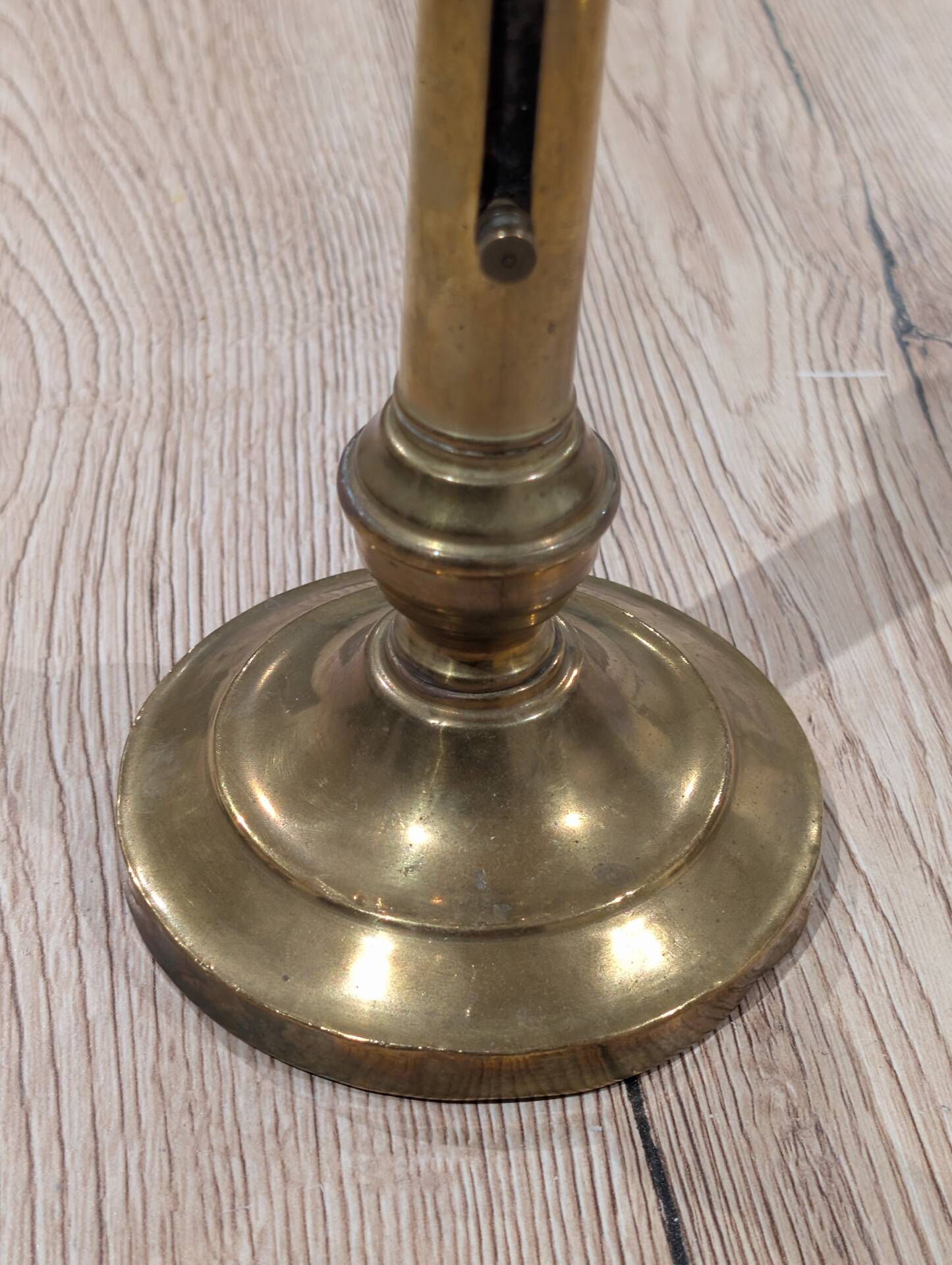 Antique Candle Holder Brass Push Candle 19th Century Vintage Chandelier