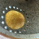 Accolay Lamp, the base in glazed ceramic with openwork decoration.