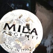 Large sculptural lamp MIDA Argenti silver dolphins Italy
