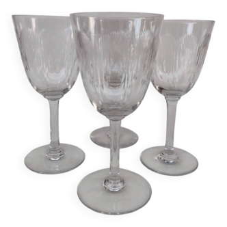 Four Baccarat crystal glasses, Molière pattern. Early 20th century.