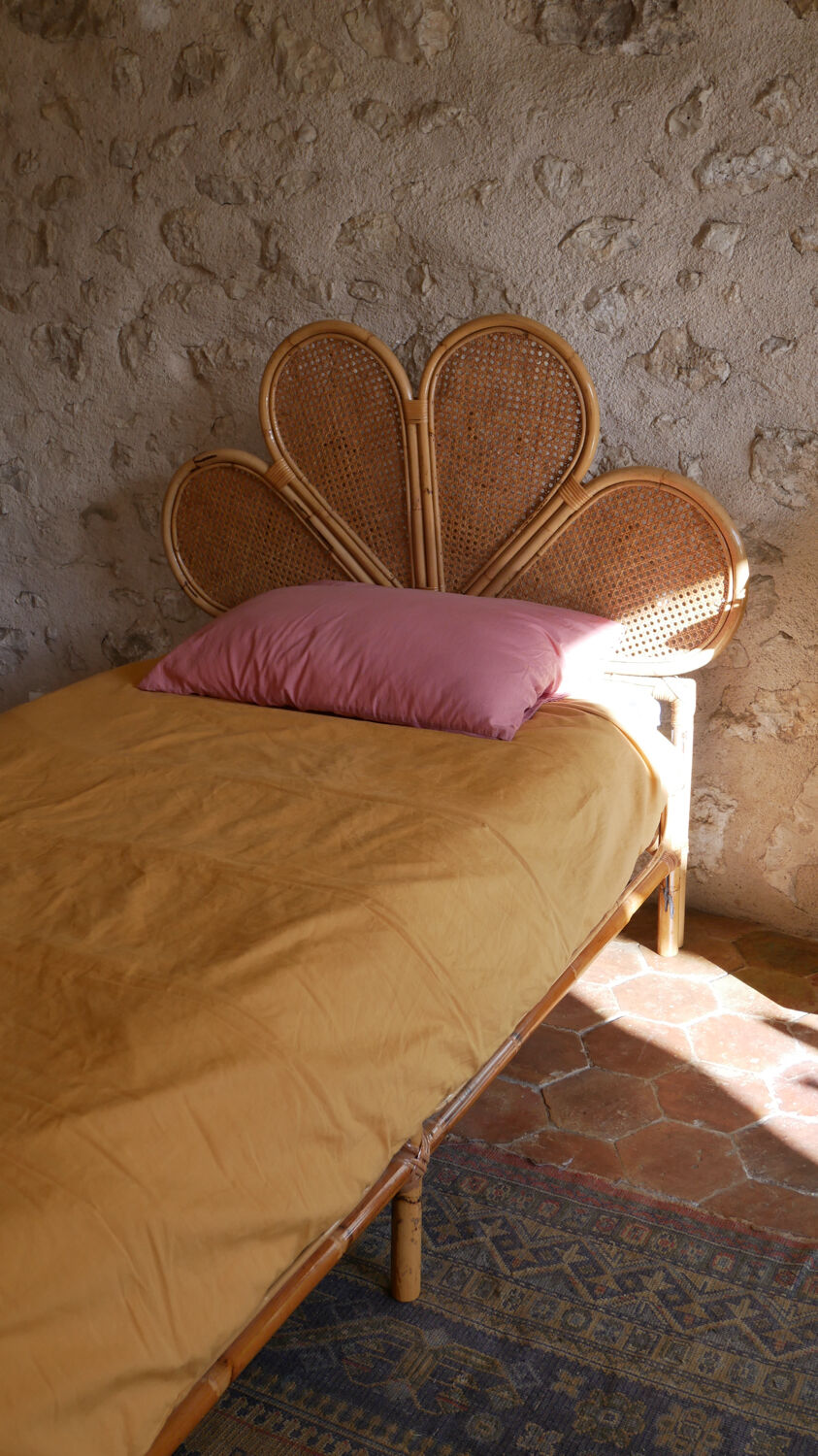 Vintage rattan shell light - bohemian chic spirit