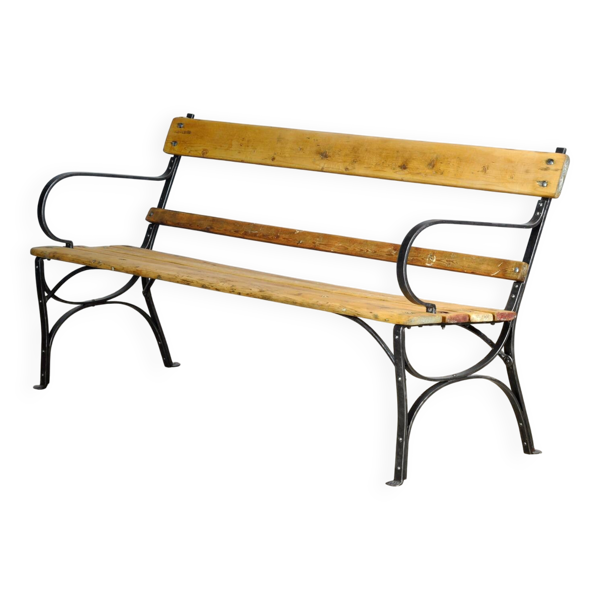 Banc de parc en fer riveté, années 1920