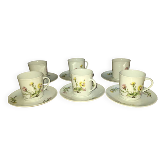 Set of 6 coffee cups with saucers MOBIL