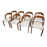 Lot de 8 chaises vintage Baumann modèle Gondole, années 1960 